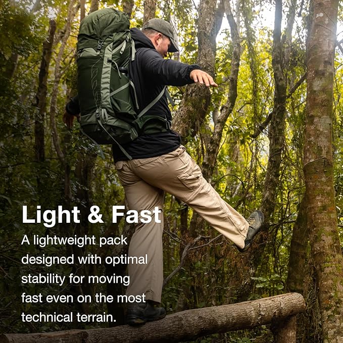 Osprey Talon 44L Men's Lightweight Hiking Backpack with Hipbelt, Black/Coal Grey, L/XL
