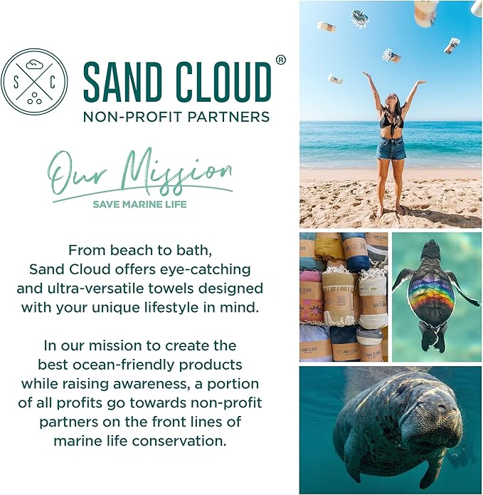 Sand Cloud Turkish Beach Towel - Sand Free - 100% Organic Turkish Cotton Yarn - Quick Dry Towel for Beach, Picnic Blanket or Throw - As Seen on Shark Tank - Sunrise