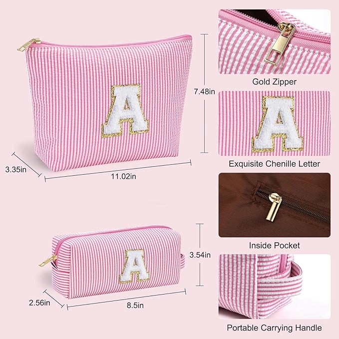 YOOLIFE Birthday Gift for Girls Makeup Bag Cosmetic Bag Teacher Gifts for 3 4 5 6 7 8 9 10 11 12 13 Year Old Girls Pink J