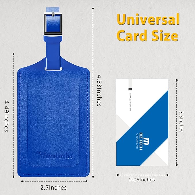 Travelambo Luggage Tags for Suitcases Faux Leather Privacy Protection 20 Pack Bag Tags Travel Accessories Essential, Fresh Blue