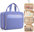 HOTOR Travel Toiletry Bag for Women & Men, Waterproof Makeup Bag with Hanging Hook and Multiple Pockets, Cosmetic Bags for Women, Travel Essentials, 11.2'' x 3.2'' x 8.9'', Aegean-Blue