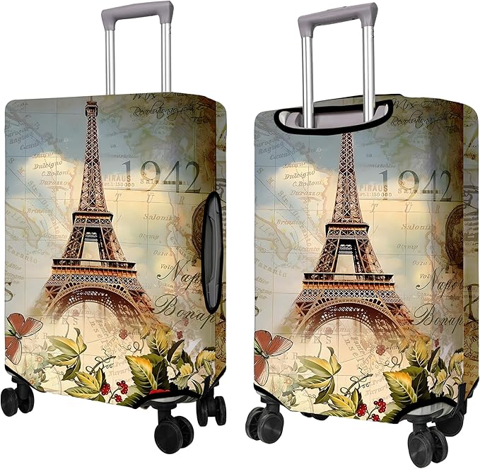 Travel Luggage Cover Suitcase Protector Fits 18-32 Inch Wheel Covers PatternedTravel Related Items Flower Luggage Protector Elastic L