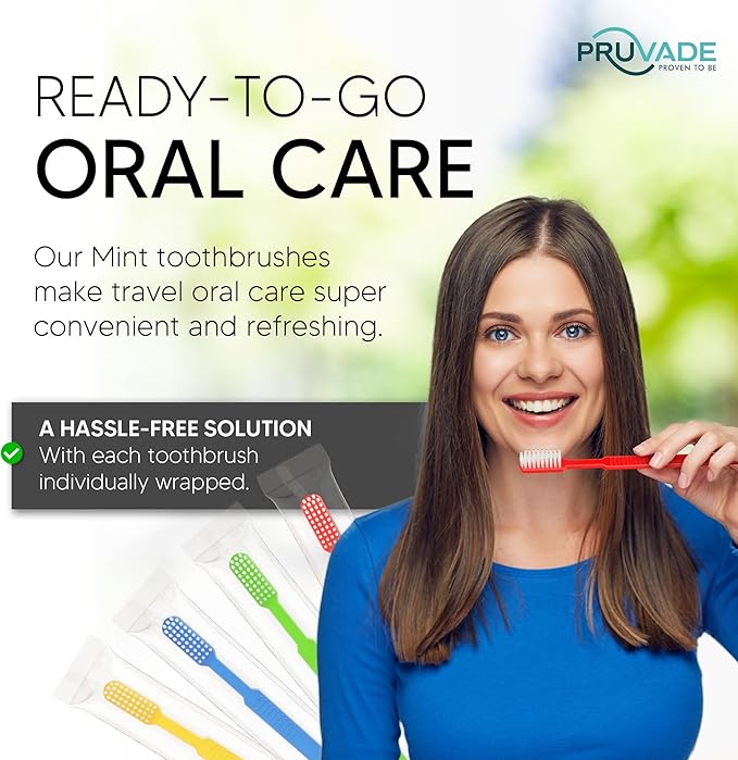 100 Pack Disposable Toothbrushes with Toothpaste Built In - Prepasted Toothbrushes Individually Wrapped - Single Use Waterless Tooth Brush with Soft Bristles for Airbnb, Hotel, Camping, Travel