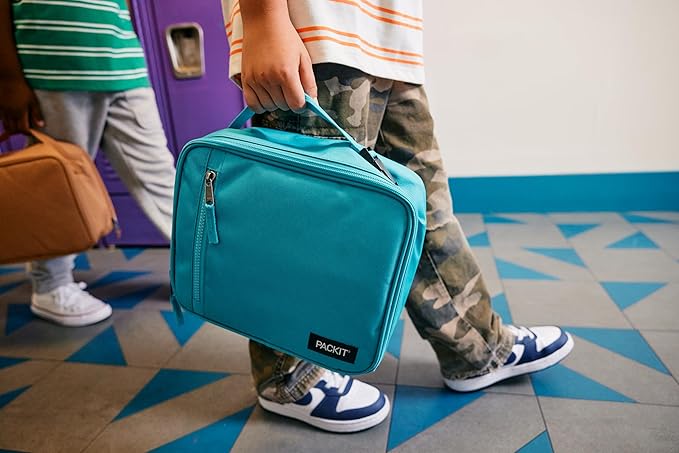 PackIt Freezable Classic Lunch Box, City Charcoal, Built with EcoFreeze® Technology, Collapsible, Reusable, Zip Closure With Front Pocket and Buckle Handle, For Work Lunch