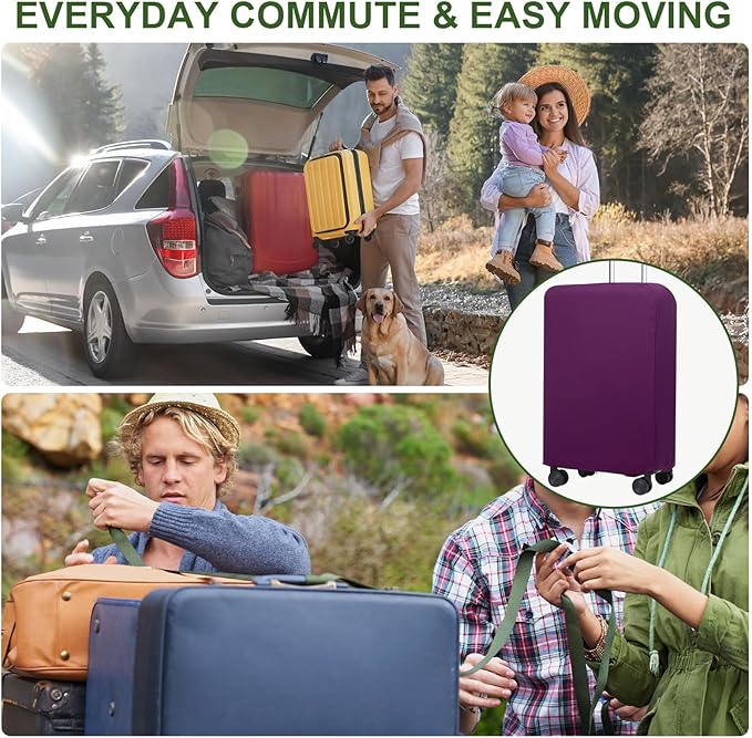 PATIKIL Luggage Cover, Suitcases Covers Elastic Carry on Cover Protector Washable Scratch-Resistant Fits 28-29 Inch Luggage for Travel Business Trips, Purple