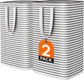 Lifewit 2 Pack Laundry Hamper Large Collapsible Laundry Baskets, Freestanding Waterproof Clothes Hamper with Easy Carry Handles in Laundry Room Bedroom Bathroom College Dorm for Adults, Black, 2 x 80L
