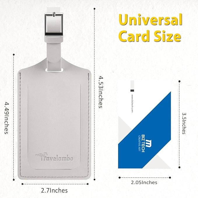 8 Pack Leather Luggage Travel Bag Tags by Travelambo