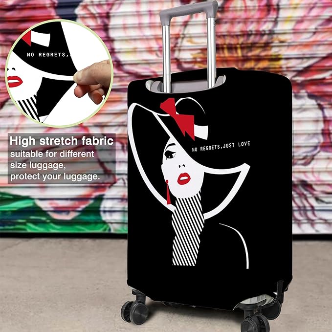 Travel Luggage Cover Suitcase Protector Fits 18-32 Inch Wheel Covers PatternedTravel Related Items Flower Luggage Protector Elastic XL