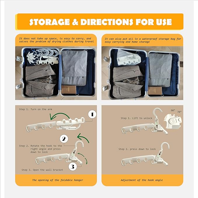 Over The Door Hooks Hanger,Foldable Portable Folding Hangers,Hanging Rack,Clips,Essentials for Cruise,Vacation,Camping,RV,Road Trip,Hotel,Business Travel, Student Apartment (Pink Box)