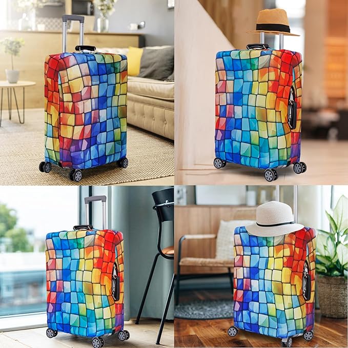 MosaiRudo Travel Luggage Covers For Suitcase Tsa Approved,Suitcase Cover Protector Fit 18-32 Inch Luggage Travel Accessories (T2504, S)