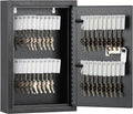 KYODOLED Locking Key Cabinet, 40 Key Storage Lock Box with Code, Key Box Wall Mount with Combination Lock, Key Hooks & Tags Key Labels, 2.5" D x 8" W x 12" H (Black,40 Key)