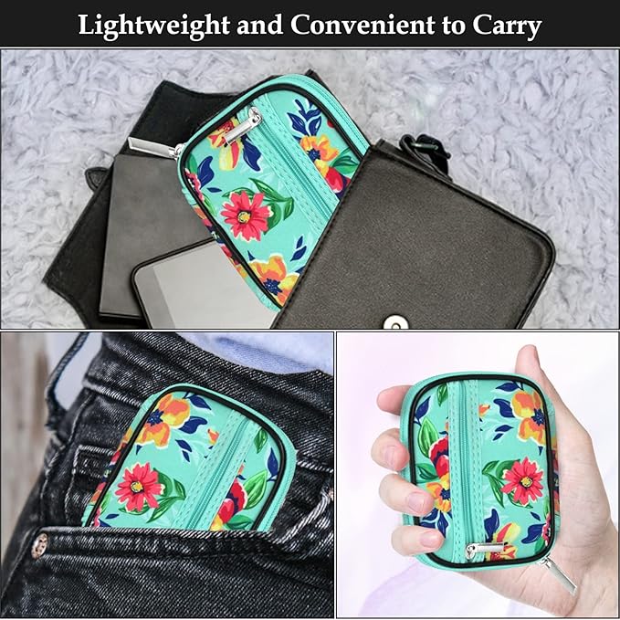 Serfeymi Weekly Travel Pill Organizer Pill Case for Purse with Removable 7 Day Pill Box, Fashionable Travel Medicine Organizer Pill Container for Medicine, Vitamin, Supplement - Green 01 + Pill Box