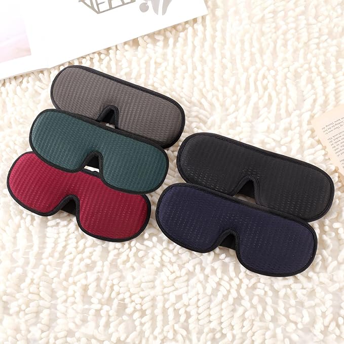 Sleep Mask for Men and Women 3D Contoured Eye Mask Patented Adjustable Light Blocking Night Mask for Sleeping (Red)
