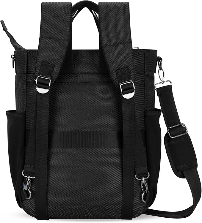 Sherpani Soleil, Anti Theft Convertible Backpack, 3 in 1 Tote Bag, Cross Body Purse, 18L Travel Backpack, Travel Gifts for Women, RFID Protection, Metal Hardware Fits 13” Laptop (Granite)