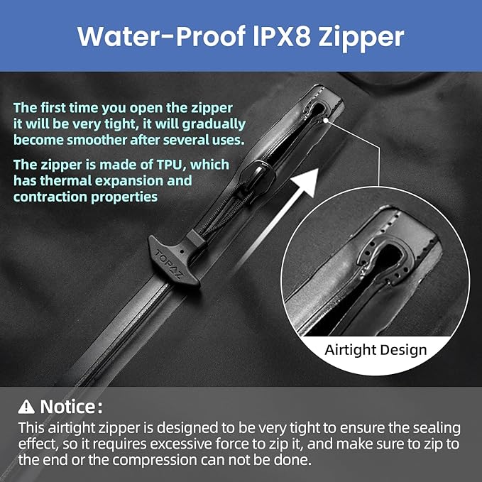 BAGAIL TPU Vacuum Bag for Travel, Reusable Compression Bag with IPX8 Waterproof Zipper, Save Space for Suitcase, Backpack and Carry on (Black, ExtraLarge, With Pump)
