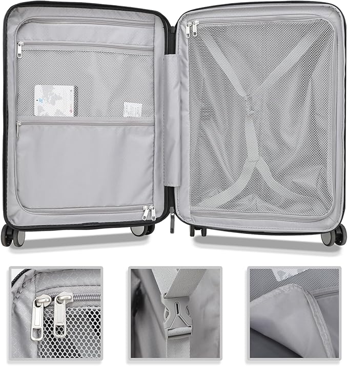 28 Inch Luggage with Spinner Wheels, Lightweight Expandable PC Hardside Large Checked Luggage with TSA Lock, Durable Rolling Suitcase, Green
