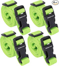 Buckle Straps with Clips, Adjustable Nylon Straps with Buckle, Packing Strap, Green 4 Pack (4‘x0.75“)