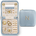 Vlando Graduation Gifts for Her, Graduation Travel Gifts for Women, 2025 Graduation Gifts Travel Accessories for Girls, Graduation Travel Essentials Small Jewelry Box - Letter N, Blue