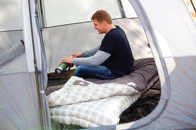Coleman Heritage Big & Tall 10°F Flannel Sleeping Bag, XL Sleeping Bag Fits Adults up to 6ft 7in Tall, Machine Washable, Great for Camping, Hunting, Guests, & More