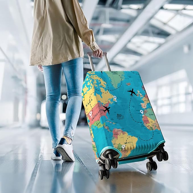 Travel Luggage Cover Suitcase Protector Fits 18-32 Inch Wheel Covers PatternedTravel Related Items Flower Luggage Protector Elastic L