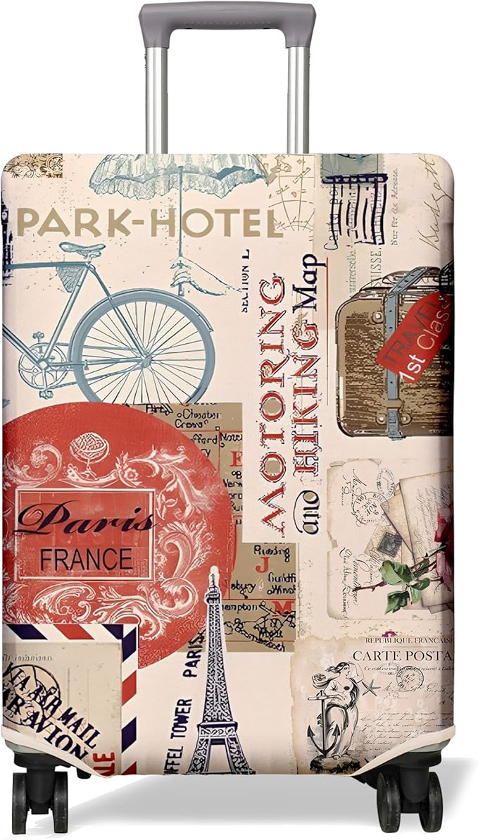Travel Luggage Cover Suitcase Protector Fits 18-32 Inch Wheel Covers PatternedTravel Related Items Flower Luggage Protector Elastic L