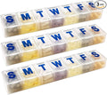 Weekly Pill Organizer - 7-Day Pill Planner Extra Large Pill Planner and Daily Pill Organizer and Medicine Reminder, Monday to Sunday Compartments - BPA Free - Travel Pill Box Case (Pack of 3)