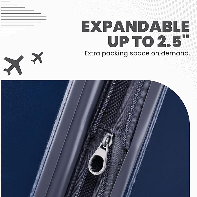 Spyder Carve 20 Inch Carry On Expandable Hardside Upright Suitcase with 360° Spinner Wheels, TSA Approved Lock, Navy