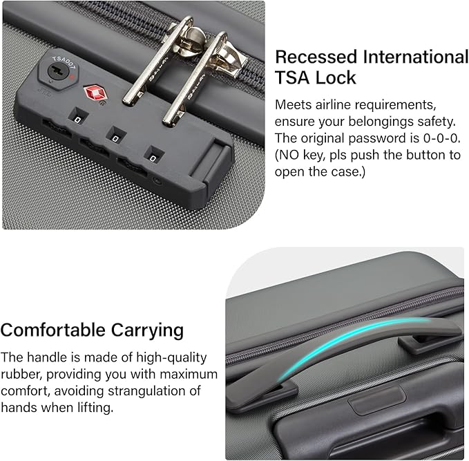 Hanke 28 Inch Luggage with Spinner Wheels Large Travel Suitcase Tsa Hard Case Luggage for Women Men Rolling Checked Luggages(Graphite Grey)