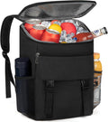 Cooler Backpack Soft Insulated Leak Proof 50 Cans Insulated Backpack Cooler Portable Picnic Camping Beach Hiking BBQ Lunch Backpack for Men and Women - Black