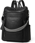 Shrrie Vegan Leather Laptop Backpack for Women 15.6 inch Work Backpack Fashion Travel Backpack Purse for Travel College Work