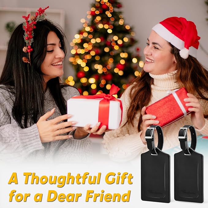 Travelambo Luggage Tags for Suitcases Faux Leather Privacy Protection 20 Pack Bag Tags Travel Accessories Essential, Black