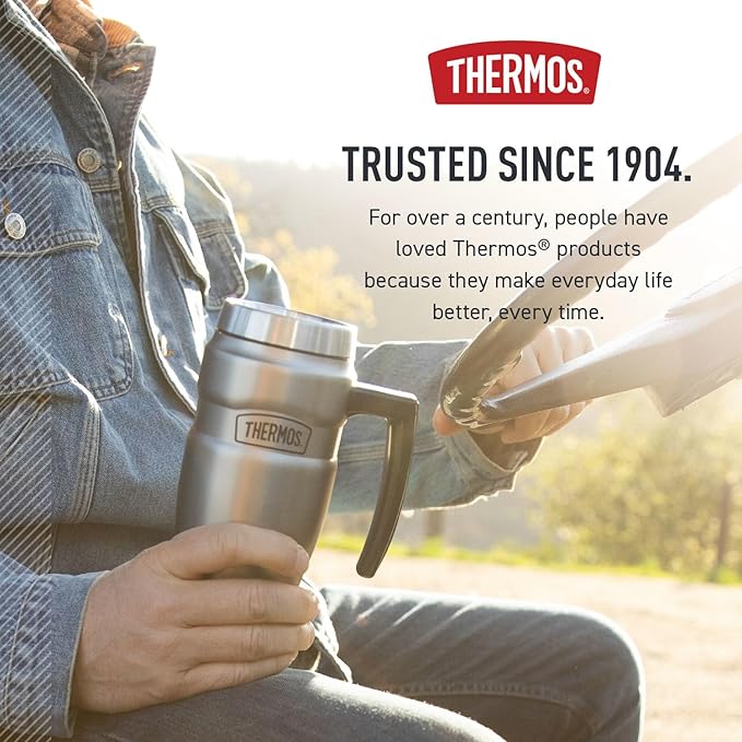 THERMOS Stainless King Vacuum-Insulated Travel Mug, 16 Ounce, Army Green