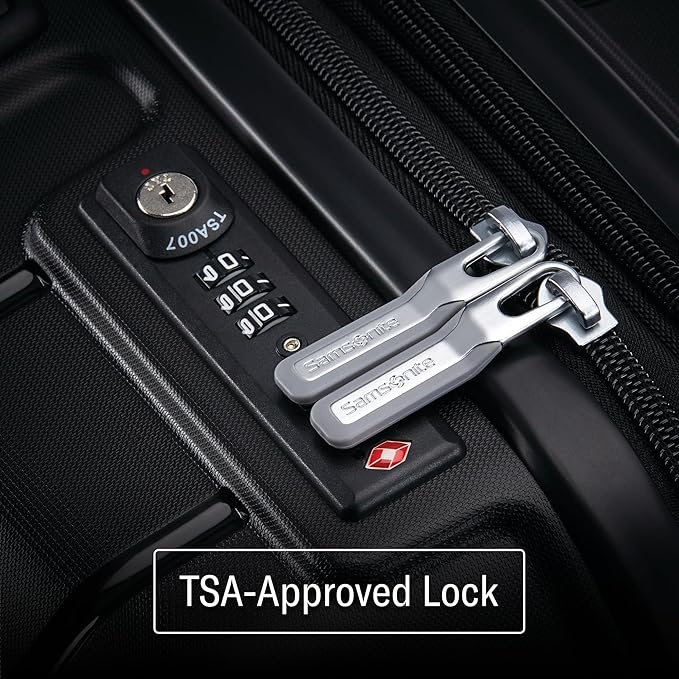 Samsonite Freeform 28-Inch Large Luggage with Dual 360° Spinner Wheels - Checked Suitcase - TSA Lock, Airline-Approved - Lightweight Durable Polypropylene Expandable Hardshell - White/Grey