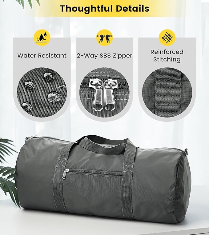 Vorspack Duffel Bag 20-24-28 Inches Foldable Gym Bag for Men Women Duffle Bag Lightweight with Inner Pocket for Travel Sports