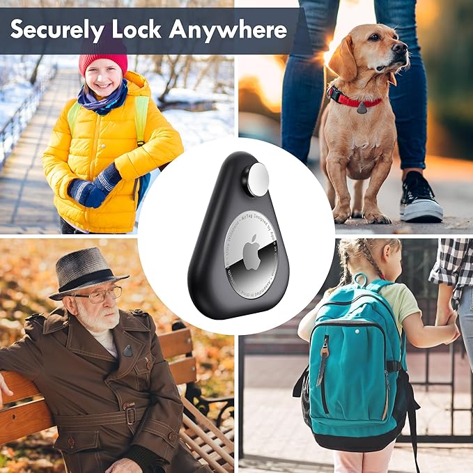 Airtag Holder for Kids Hidden 2 Pack Upgraded GPS Tracker Case, Anti-Removal Airtag Hard Case with Safety Pins, Avoid Airtag Loss, Suitable for Children, Elderly, Pets, Backpack, Luggage(Blue White)