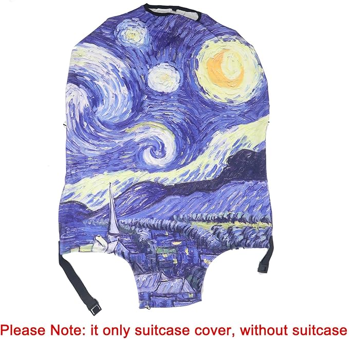 MosaiRudo Thicker Luggage Cover Elastic Suitcase Cover Protector Fits 18-32 Inch Suitcase Travel Accessories (Starry Sky, S)