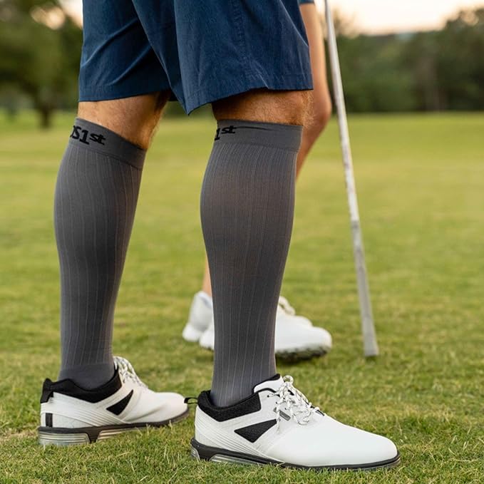 Medical Grade Compression Socks for Men & Women 15-20 mmHg by OrthoSleeve (Grey, Medium)