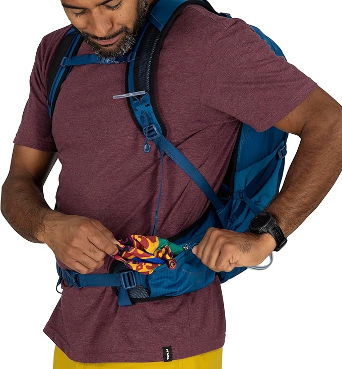 Osprey Talon 11L Men's Lightweight Hiking Backpack with Hipbelt, Black/Coal Grey