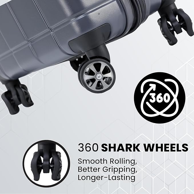Spyder Carve 20 Inch Carry On Expandable Hardside Upright Suitcase with 360° Spinner Wheels, TSA Approved Lock, Gray