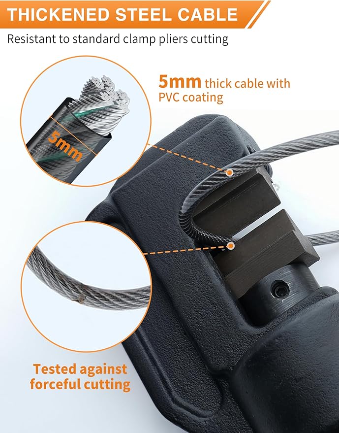 4-Digit Combination Cable Luggage Lock with 3 Interchangeable Steel Cables (9"/24"/47") – for Bike, Backpack, Gym, Cabinet, Gate (Black, 2 Pack)