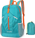 25L Hiking Backpack Foldable Sports Daypack Camping Collapsible Bag Water Repellent Lightweight Travel Men Women(Lake Blue)