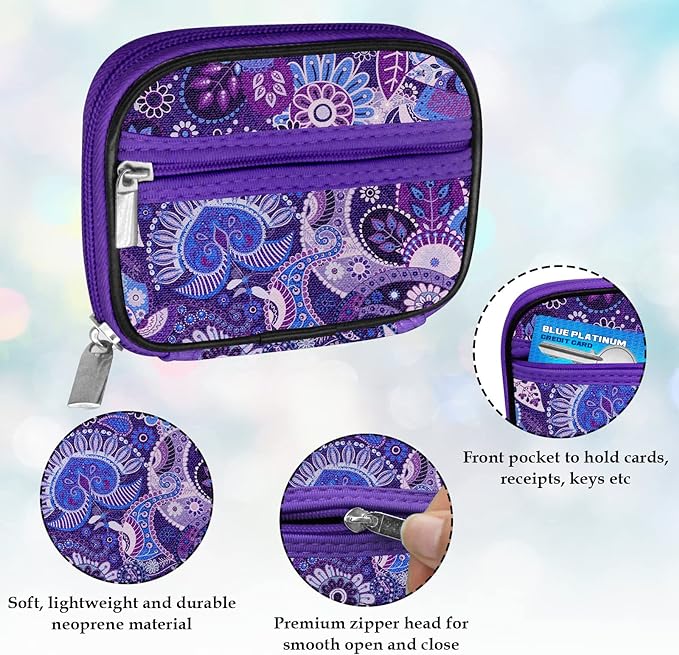 Serfeymi Weekly Travel Pill Organizer Case for Purse with Removable 7 Day Box, Fashionable Pill Container for Medicine, Vitamin, Supplement - Purple 01