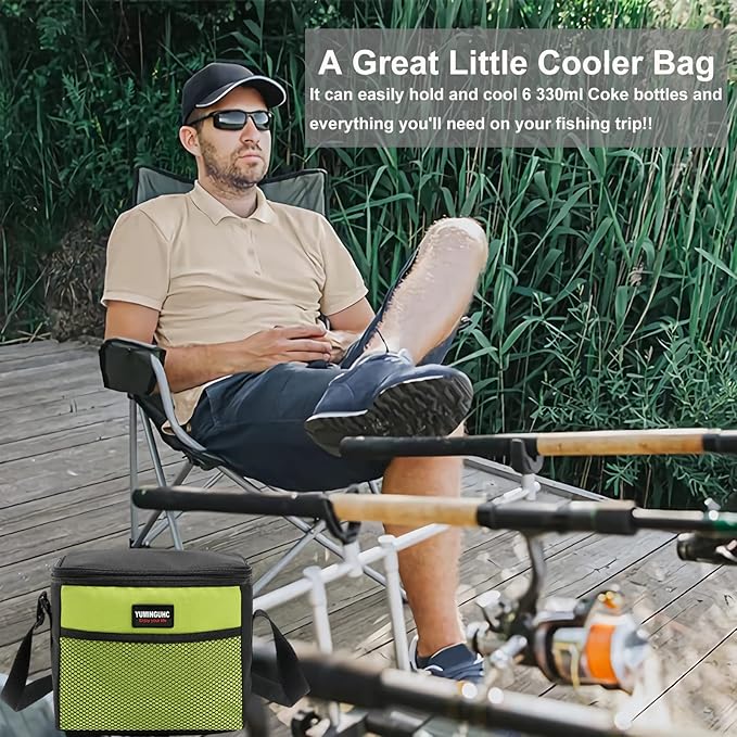 6 Can/5L Lunch Bag for Women Men Portable Lunch Box Small Cooler Bag Soft Collapsible Reusable Insulated Lunch Tote for Everyday Work Travel (Red)