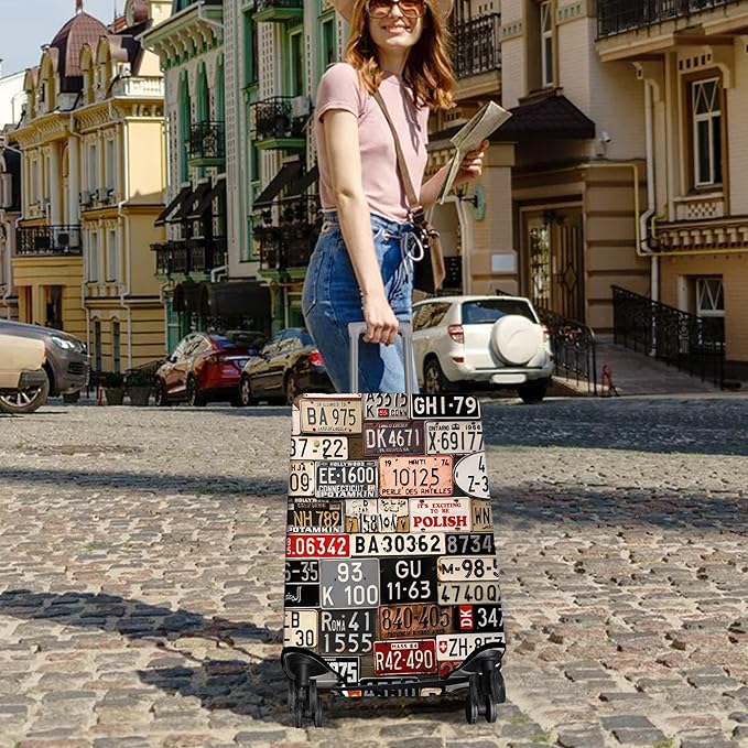 Travel Luggage Cover Suitcase Protector Fits 18-32 Inch Wheel Covers PatternedTravel Related Items Flower Luggage Protector Elastic L