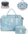 Personalized Gifts-Initial Overnight Bag with Shoe Compartment, Personalized Weekender Bag, Monogram Overnight Bag, Letter Travel Bag with Makeup Bag，Birthday Gift For Women Girl (Letter Q)