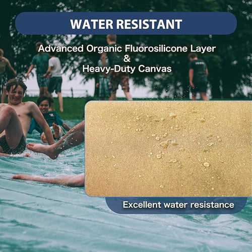 12’x12’ Canvas Tarps Heavy Duty Waterproof Tarpaulins with Aluminum Grommets,UV Resistant, 22Mil Multipurpose Drop Cloth, 14oz Cover Sheet for Outdoor and Indoor Use with Ropes Yellow