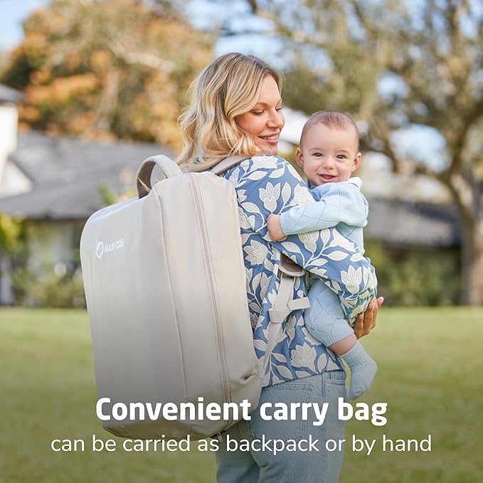 Maxi-Cosi Calao Travel Playard, Infant Bassinet, Toddler Playpen, Portable, Lightweight, Foldable, Easy Setup, with Carry Bag, Breathable Mesh, Classic Graphite