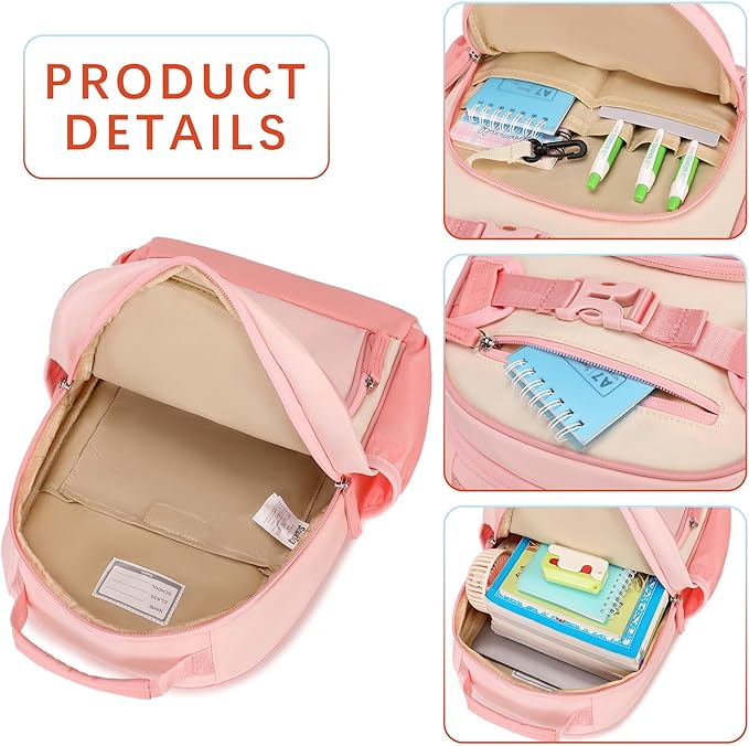 Cute Mini Toddler Backpacks for Girls 2-4 Little Kids Backpack preschool Bookbag (Pink and Cream)
