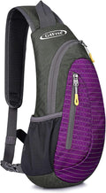 G4Free Sling Bag for Men Women, Small Crossbody Backpack Lightweight Chest Shoulder Bags for Travel, Outdoor and Sports (Purple)