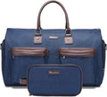 Convertible Garment Bag with Toiletry Bag, Modoker Carry on Garment Duffel Bag for Men Women - 2 in 1 Hanging Suitcase Suit Travel Bags, Blue